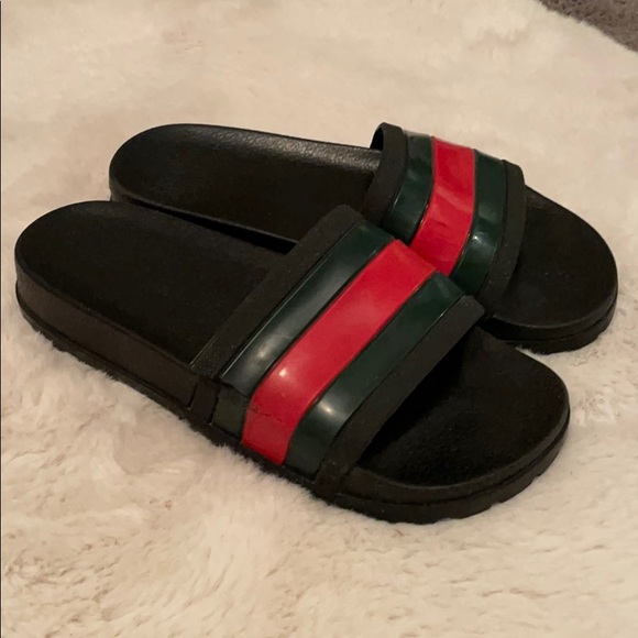 gucci web slide black